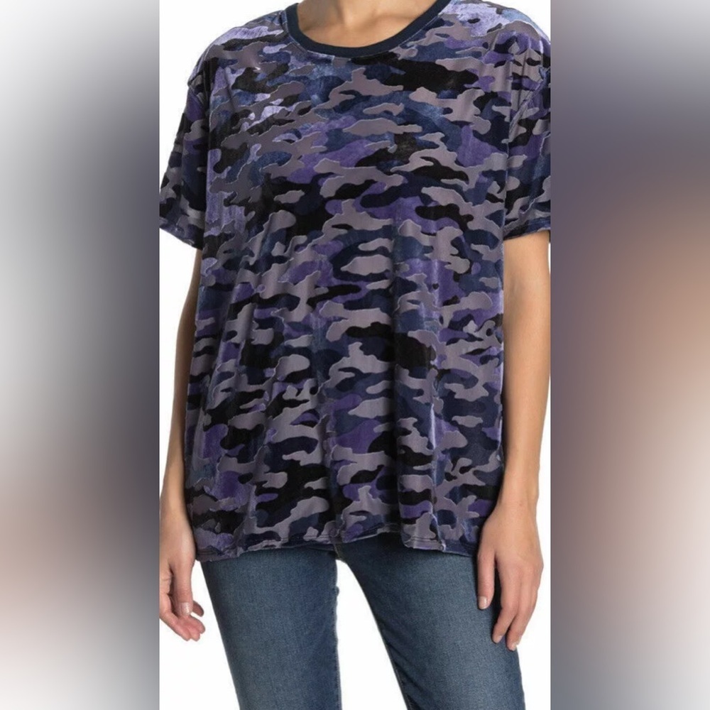 We the Free Velvet burnout camo Teddy tee size Large whimsigoth